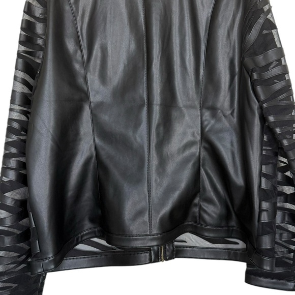 Colleen Lopez Black Jacket Women’s Size XL Faux Leather and Mesh NWOT - Picture 5 of 8